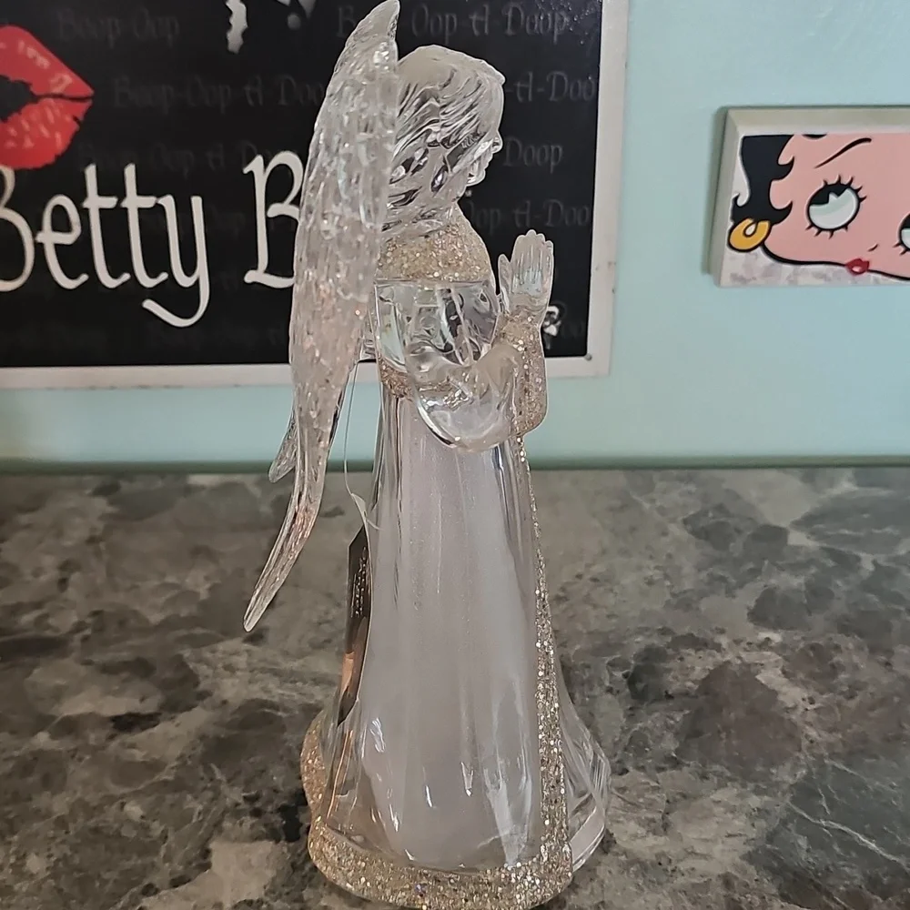 Elegant Crystal Angel Figurine Lights Up